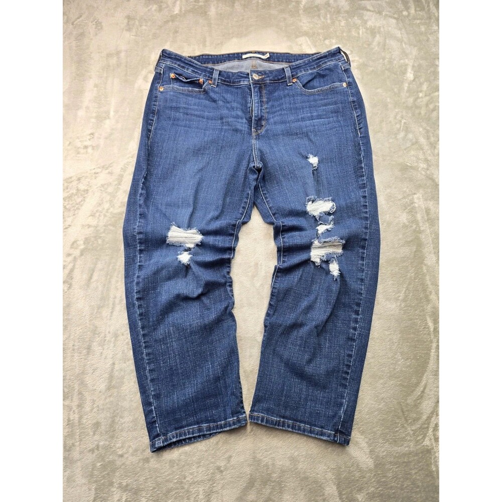 Levi's Women's Boyfriend Fit Distressed Straight Leg Jeans Size 18W